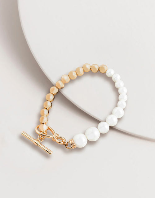 Gold & Pearl Stretch Bracelet